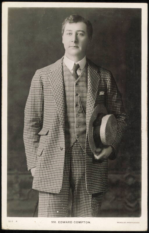 Edward Compton in Checkered Suit with Boater Hat