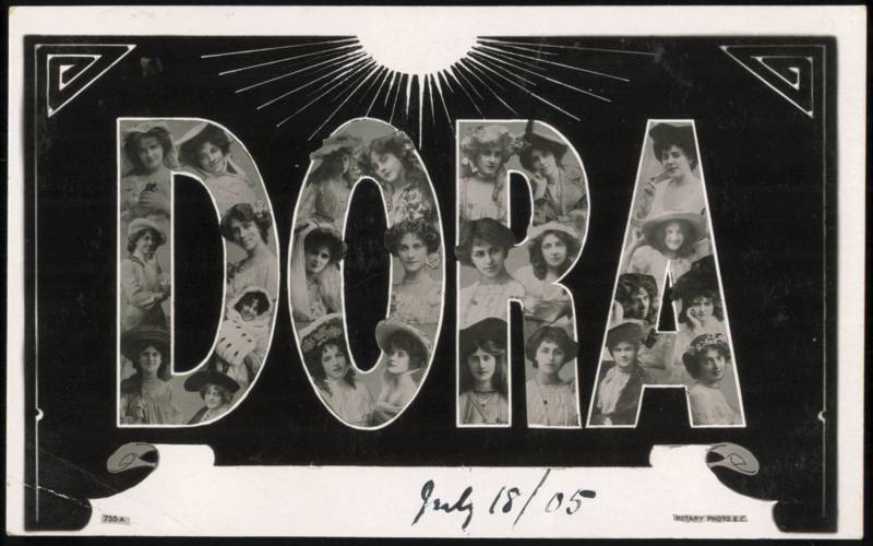 'Dora' Name Collage with Actresses, Rotary Photo 755 A