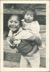 South America Mission Children, Girl Carrying Toddler Card