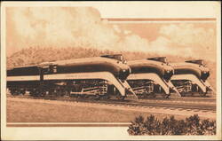 Frisco Lines Trio of Streamlined Locomotives Postcard