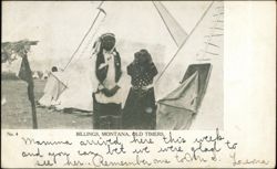 Old Timers, Native American Couple with Tipis Postcard
