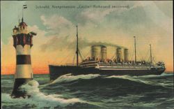 Schnelldampfer Kronprinzessin Cecilie passing Rothesand Postcard