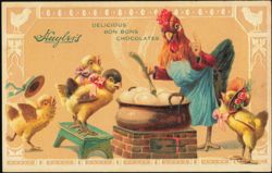 Huyler's Delicious Bon Bons Chocolates Hen & Chicks Postcard