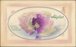 Huyler's Delicious Bon Bons Chocolates Embossed Violets Postcard
