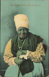 Ante Bellum Auntie with Cane and Tignon Headwrap Postcard