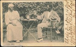 A Quiet Drink, Black Couple with Haig & Haig Whisky Postcard