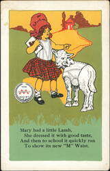 Minneapolis Knitting Works, 'M' Waist Mary Had a Little Lamb Postcard