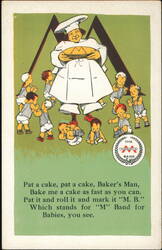 Minneapolis Knitting Works 'M' Band Pat-A-Cake Babies Postcard