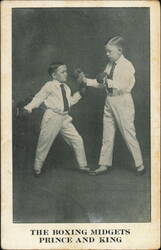 The Boxing Midgets Prince and King Postcard