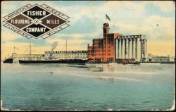 Fisher Flouring Mills Company Waterfront & Ships Postcard