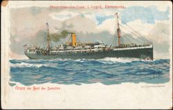 Norddeutscher Lloyd Bremen Ocean Liner Steamship Postcard