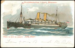 Norddeutscher Lloyd Bremen Dampfer König Albert Postcard