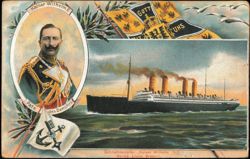 Schnelldampfer Kaiser Wilhelm II Norddeutscher Lloyd Postcard