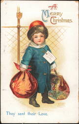 Ellen Clapsaddle Christmas Child 'They Sent Their Love' Postcard