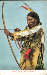 Chief Little White Cloud with Bow and Arrow Postcard