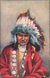 Chief Red Owl, Raphael Tuck Indian Chiefs Series 2171 Postcard
