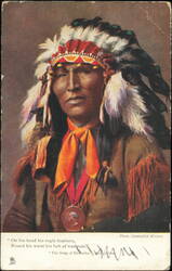 Song of Hiawatha Longfellow Native American Chief Postcard