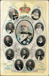 King Oscar II of Sweden Through the Years Portraits Postcard