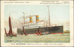 Holland-America Line T.S.S. Volendam Ocean Liner Postcard
