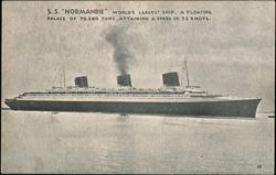 S.S. Normandie Ocean Liner, World's Largest Ship Postcard