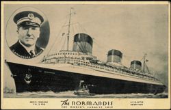 SS Normandie, World's Largest Ship, Commodore Pugnet Postcard