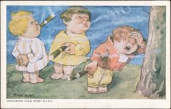 Children Smoking Cigars, Högmod Går För' Fall by Högfeldt Postcard