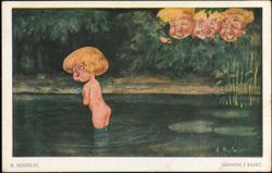 Susanna i Badet by Robert Högfeldt Comic Art Postcard
