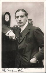 Lewis Waller in Three-Piece Suit Holding Pipe Postcard