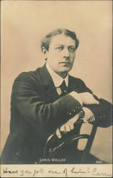 Lewis Waller Seated Leaning on Chair Postcard