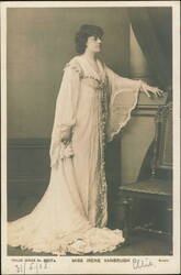Miss Irene Vanbrugh in Long White Gown by Bassano Postcard