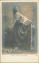 Miss Julia Neilson in Elegant Gown Postcard