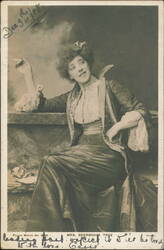 Mrs. Beerbohm Tree Holding Cigarette, Bassano Postcard