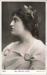 Miss Constance Collier in Classical Gown & Laurel Wreath Postcard