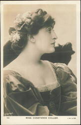 Miss Constance Collier Profile Studio Portrait Postcard