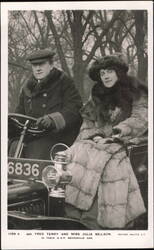 Fred Terry & Julia Neilson in 16 H.P. Decauville Car Postcard