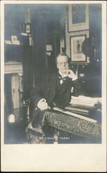 Edward Terry Seated at His Desk in Study Postcard
