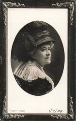Ellen Terry Portrait in Plumed Hat and Lace Collar Postcard