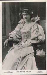 Evelyn D'Alroy in Period Costume by Ellis & Walery Postcard