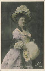 Winifred Emery in Period Costume with Muff and Hat Postcard
