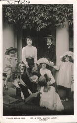 Mr. & Mrs. Martin Harvey & Family with Rocking Horse Postcard