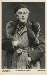 George Alexander in Fur-Trimmed Coat and Astrakhan Cap Postcard