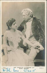 Sir Charles Wyndham and Mary Moore in David Garrick Postcard