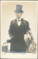 E. S. Willard in Top Hat with Monocle Postcard