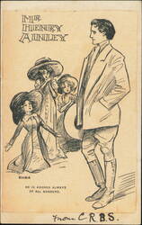 Henry Ainley Caricature He Is Adored Always of All Adorers Postcard