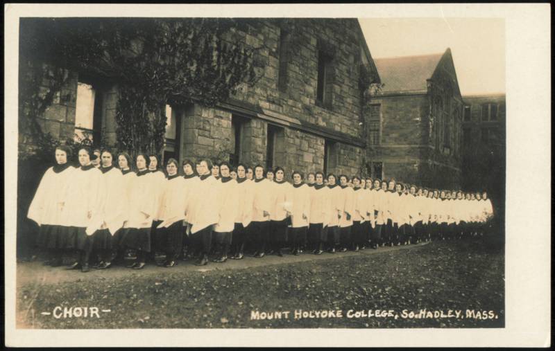 Mount Holyoke College Choir Outside Campus Buildings South Hadley Massachusetts