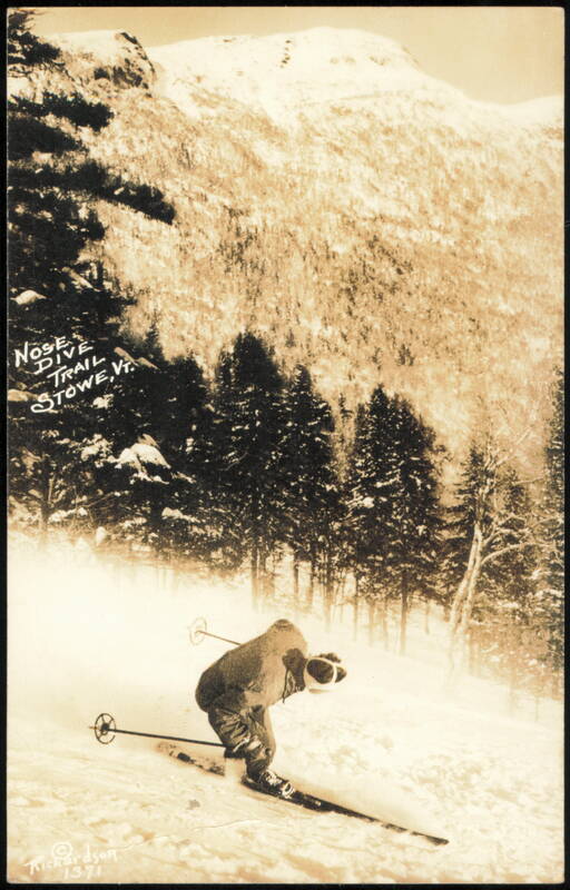 Skier on Nose Dive Trail, Mount Mansfield Stowe Vermont