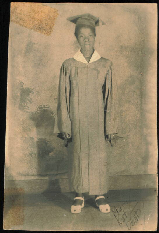 African American Female Graduate in Cap & Gown Mary Kat Doati