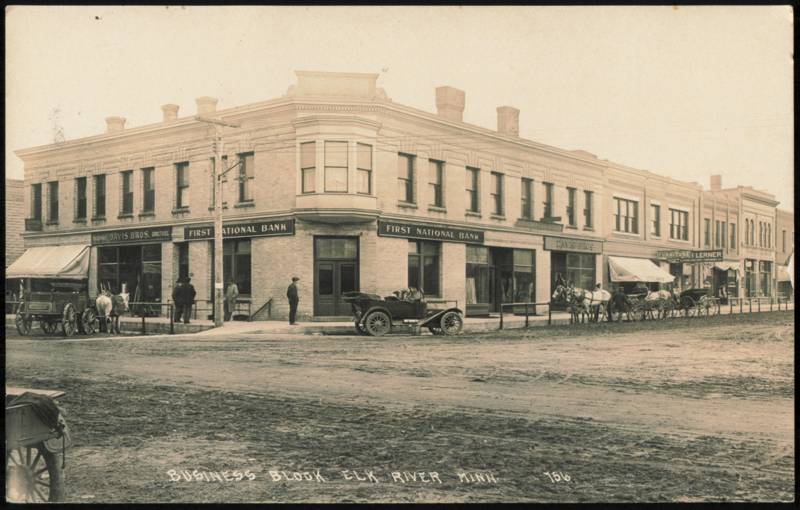 Business Block, First National Bank & Davis Bros. Elk River Minnesota