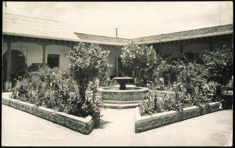 Hotel Aurora Courtyard Fountain and Gardens Antigua Guatemala