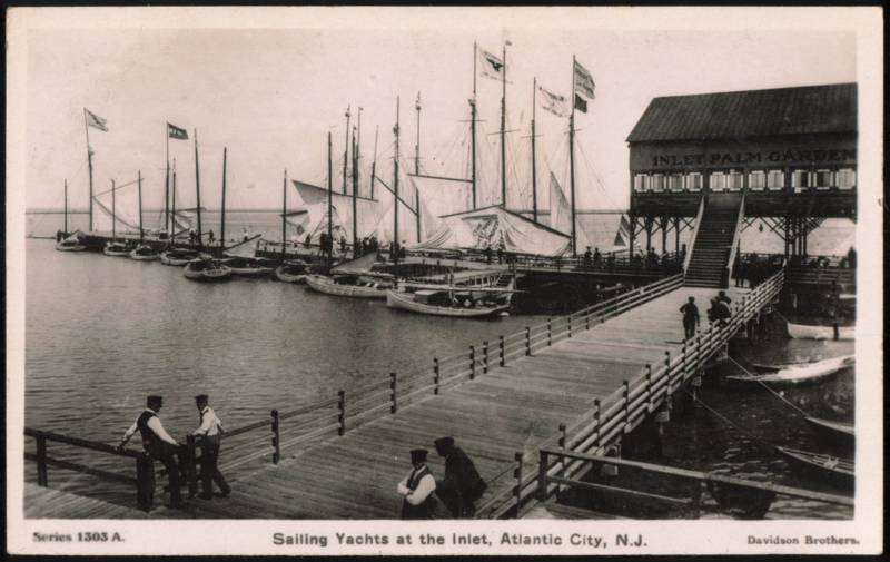 Sailing Yachts at the Inlet, Inlet Palm Garden Atlantic City New Jersey
